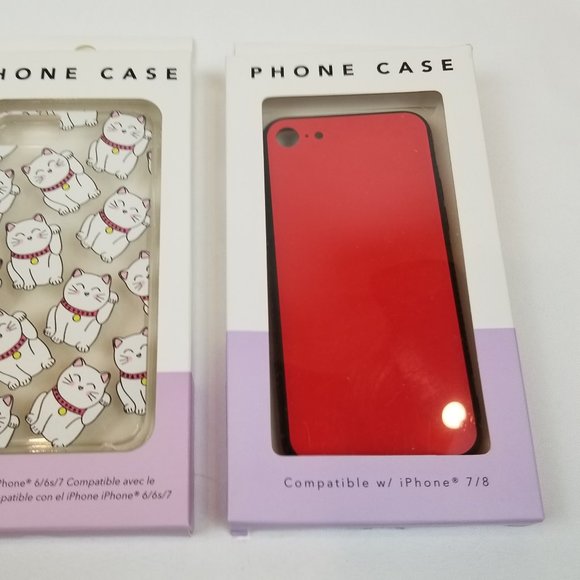 iPhone 6/7/8 Cases set of 3 Unicorn Lucky Cat Red - Picture 3 of 5